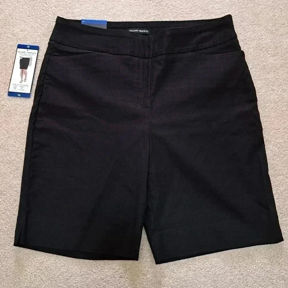 ❤️ New! Hilary  Radley Bermuda Shorts Black 10 Pull-on Tummy Control Stretch - Picture 2 of 13